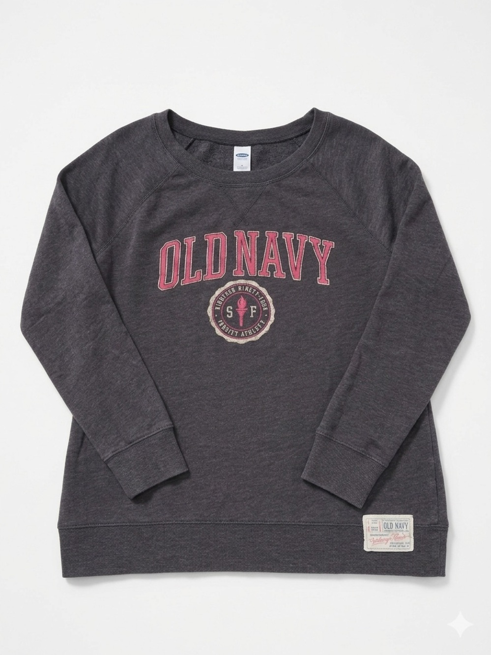 Old Navy Graphic Crewneck Sweatshirt Charcoal Grey Size M
